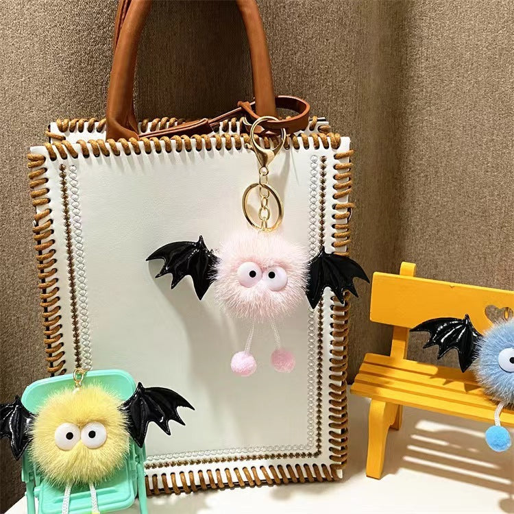 cute funny halloween artificial mink hair little devil package pendant