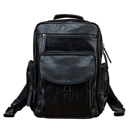 casual cowhide large capacity backpack mens dermal leather mens backpack schoolbag fashion