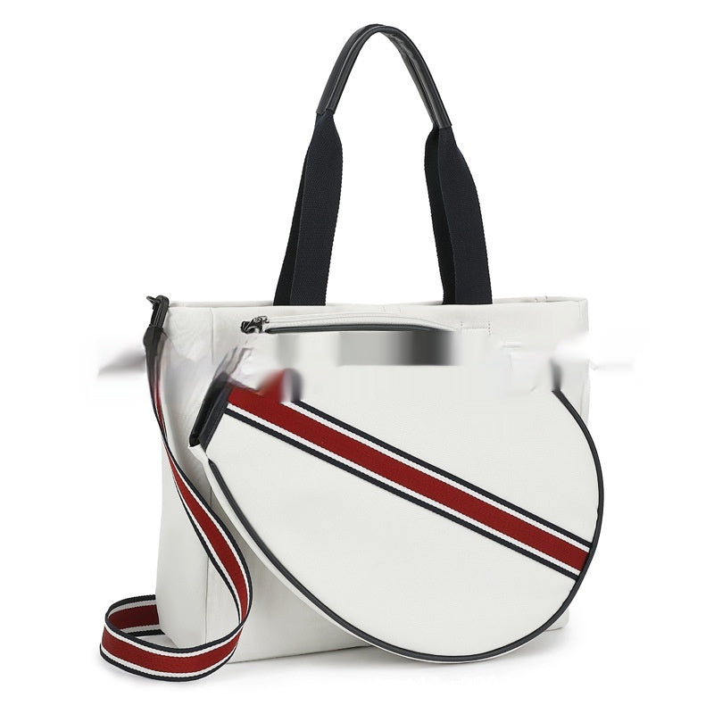 Canvas Striped Fashion Women's Sports Beach Portable Crossbody Tennis Racket Bag