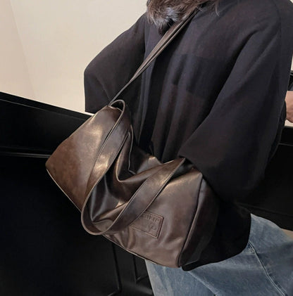 womens soft surface trendy textured one shoulder bag large capacity