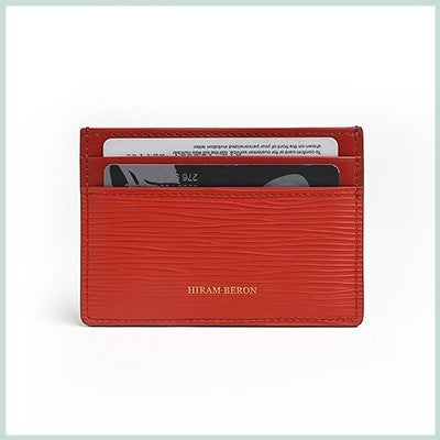 hiram beron monogrammed leather card holder real leather sli