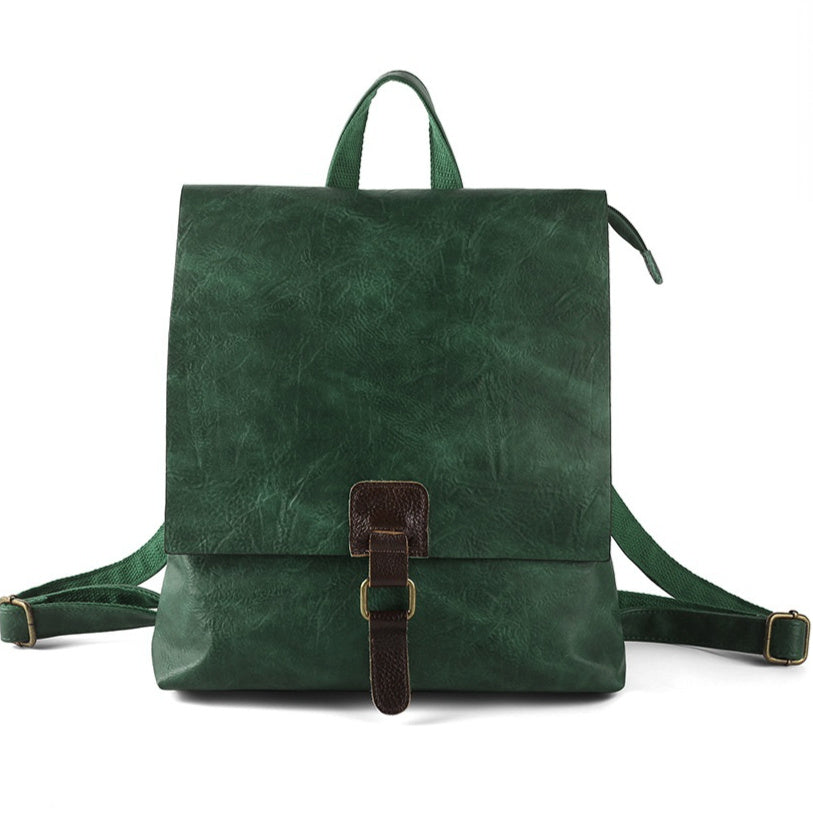 retro large capacity multifunctional leather backpackage