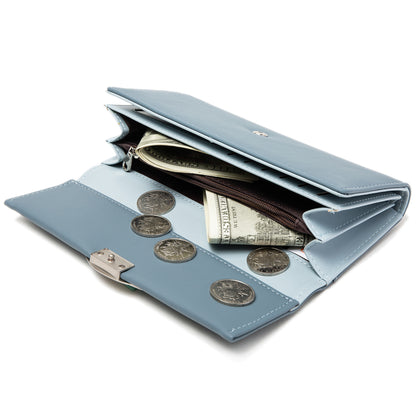 hipster style leaf buckle simple long wallet ladies