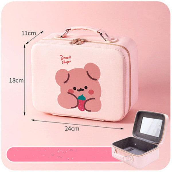 cosmetic bag portable travel large capacity girl heart cute