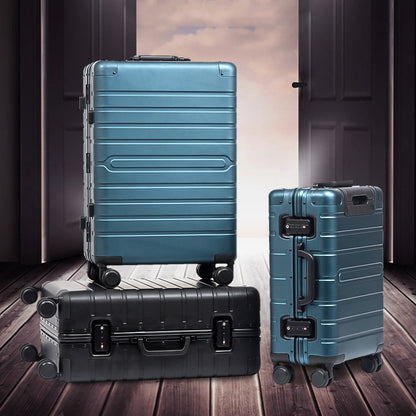 simple aluminum magnesium alloy universal wheel trolley case