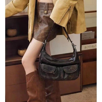 one shoulder maillard distressed underarm bag women