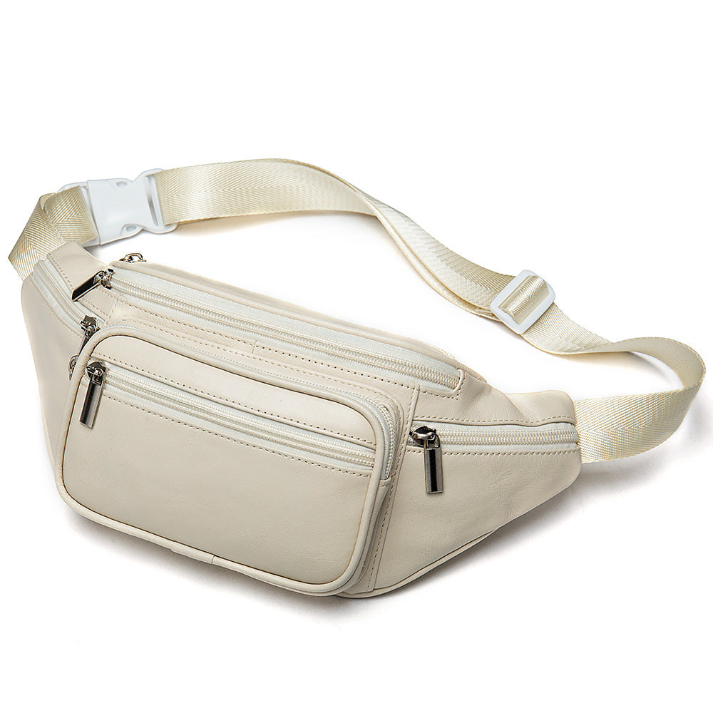 mens sheepskin mobile phone waist bag sports leisure