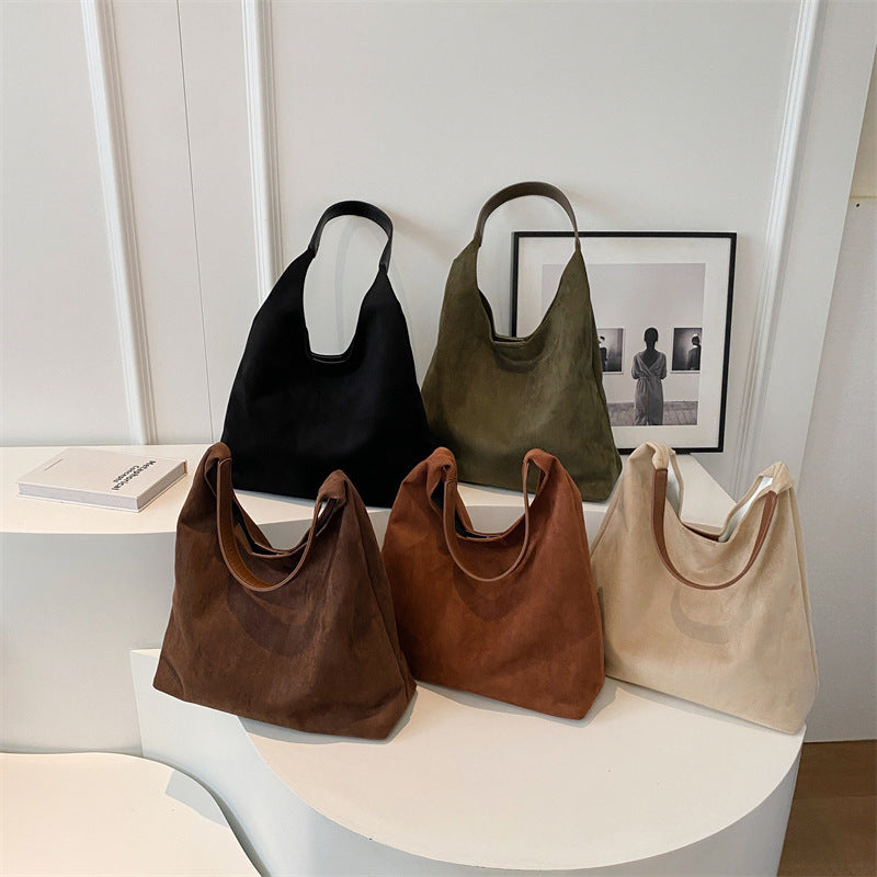 one shoulder underarm bag womens large capacity shoulder bag solid color simple casual commuter bag