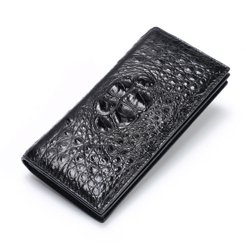 crocodile leather wallet cowhide mens multi card long style