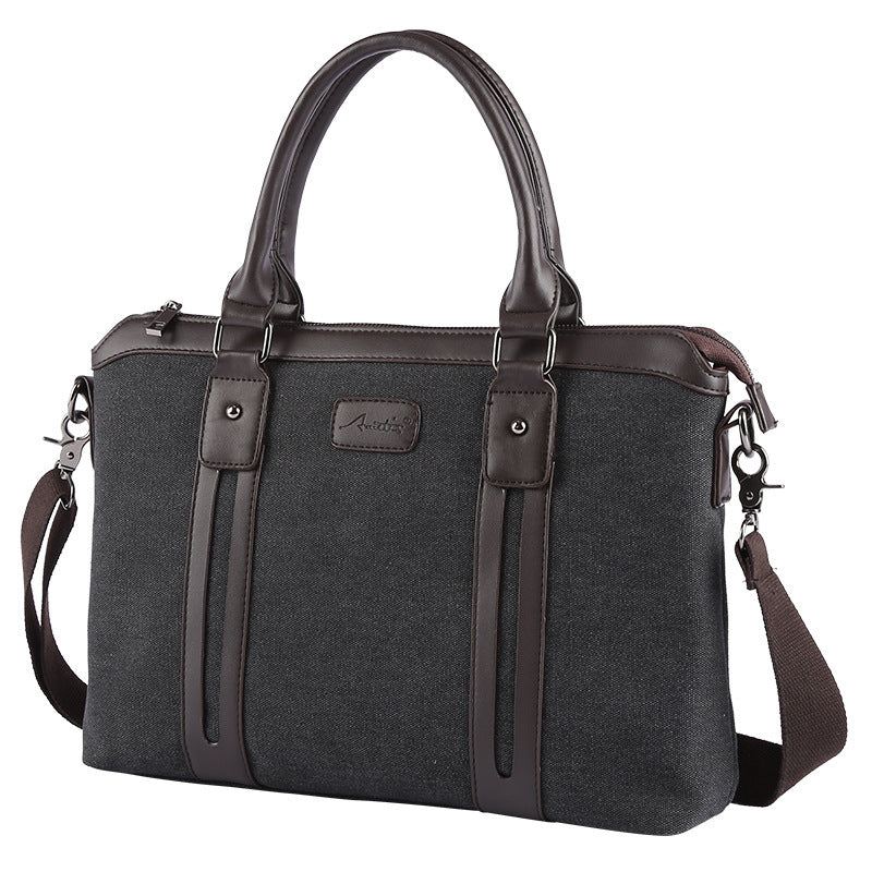 canvas shoulder messenger bag mens business handheld briefcase