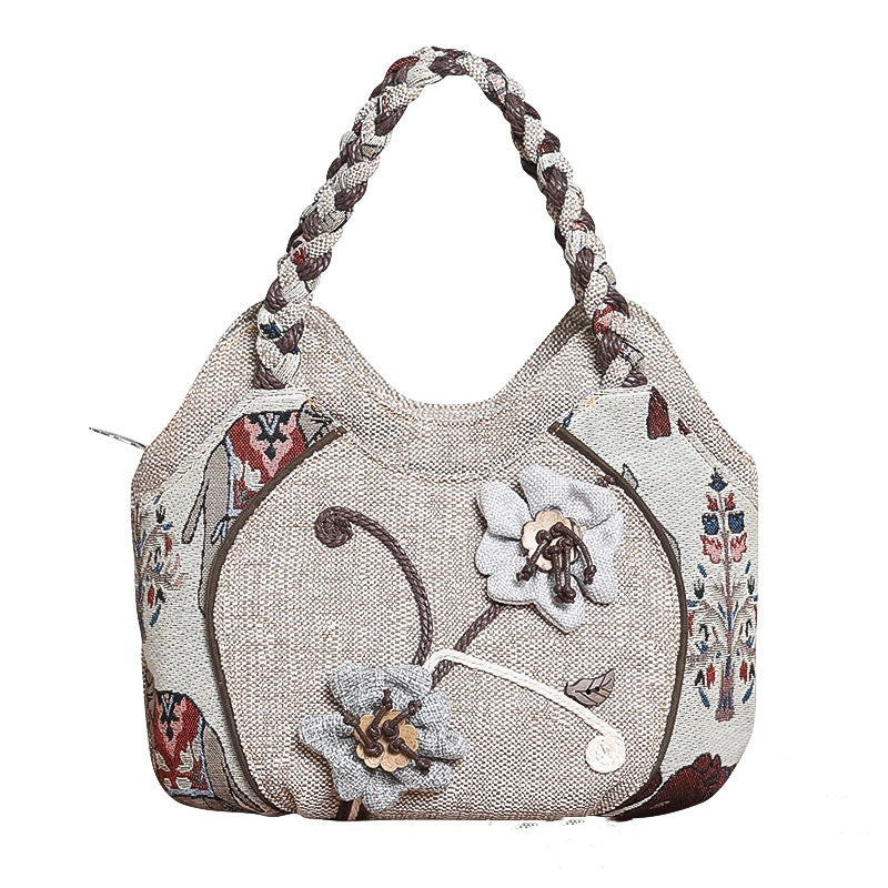 ethnic style hand woven handbag all match hand carrying