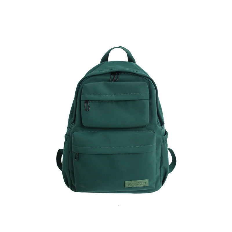 backpack student schoolbag female korean version large capacity travel leisure solid color multi layer backpack