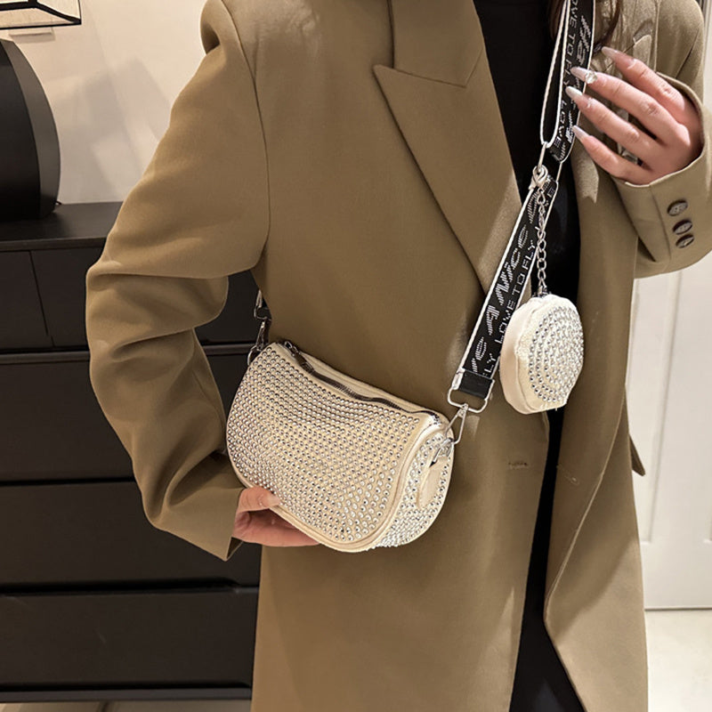 rhinestone shoulder bag with small purse fashion party underarm crossbody bag for women luxury designer bags