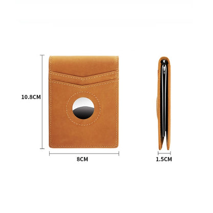 anti theft brush genuine leather mens wallet