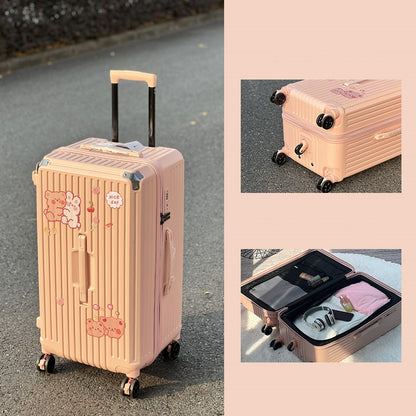 large capacity trolley case shock absorbing brake universal wheel password suitcase