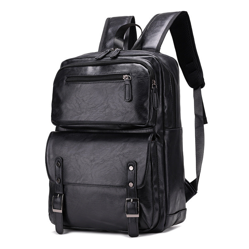 high end leather texture business large capacity backpack