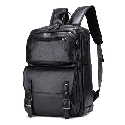 high end leather texture business large capacity backpack