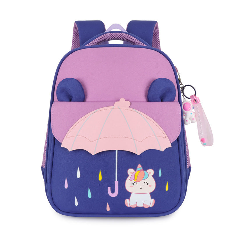 pupils intermediate and advanced kindergarten classes contrast color cartoon backpack