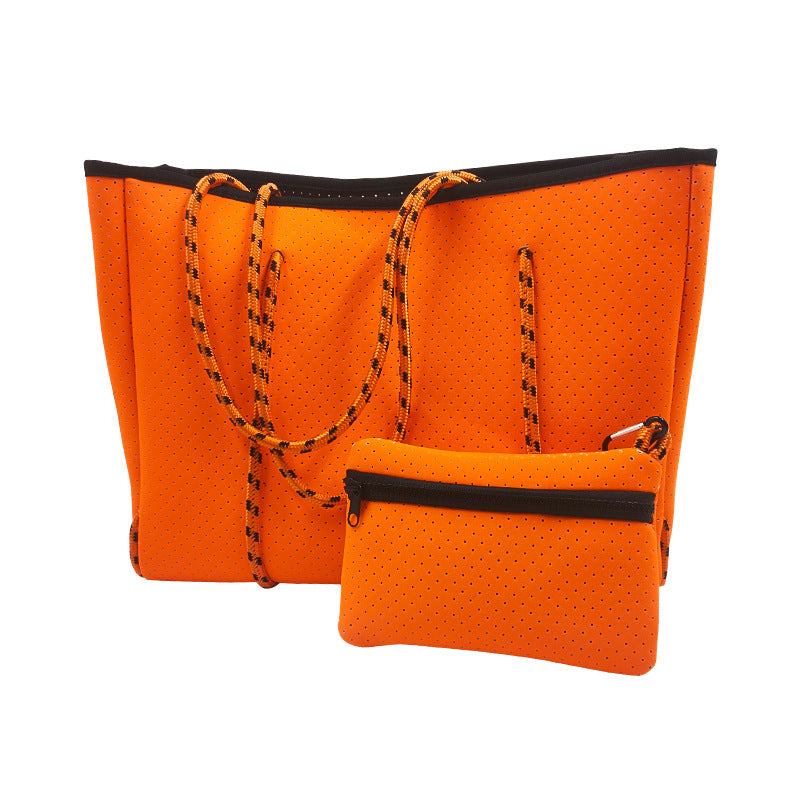 gas perforated neoprene beach buns and mother bag