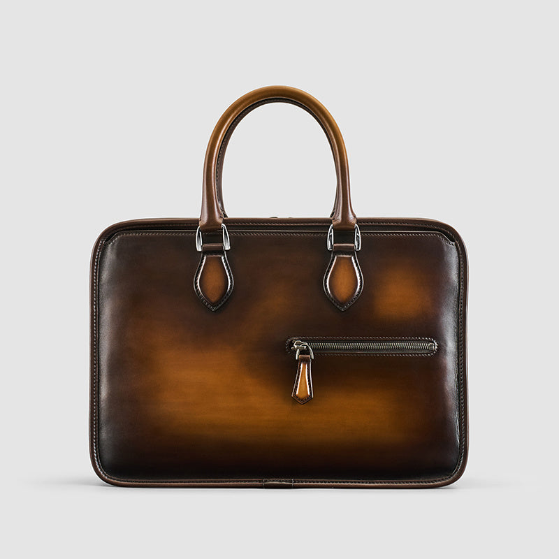 hand rubbed vintage business bag