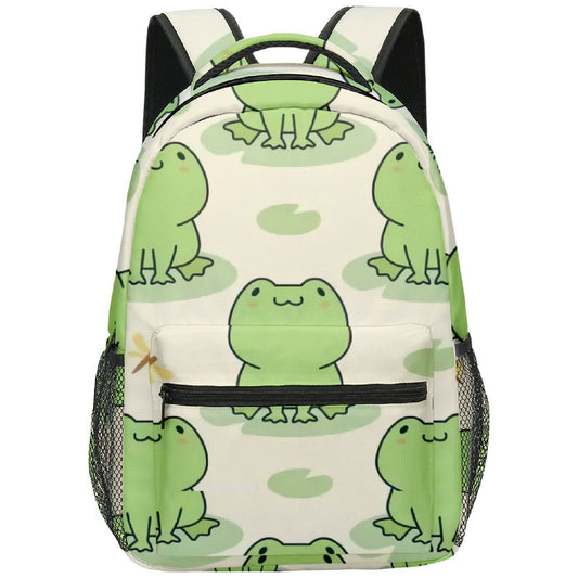 frog cartoon animation printed backpack