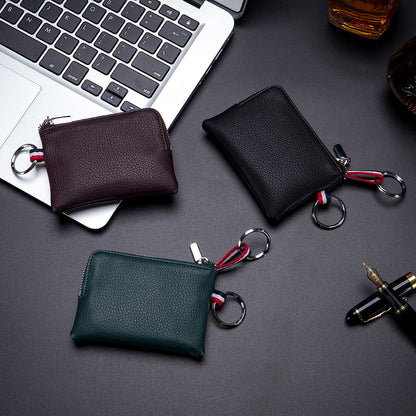 mens coin purse european and american leather mini wallet soft leather zip coin driving license key case card holder ultra thin