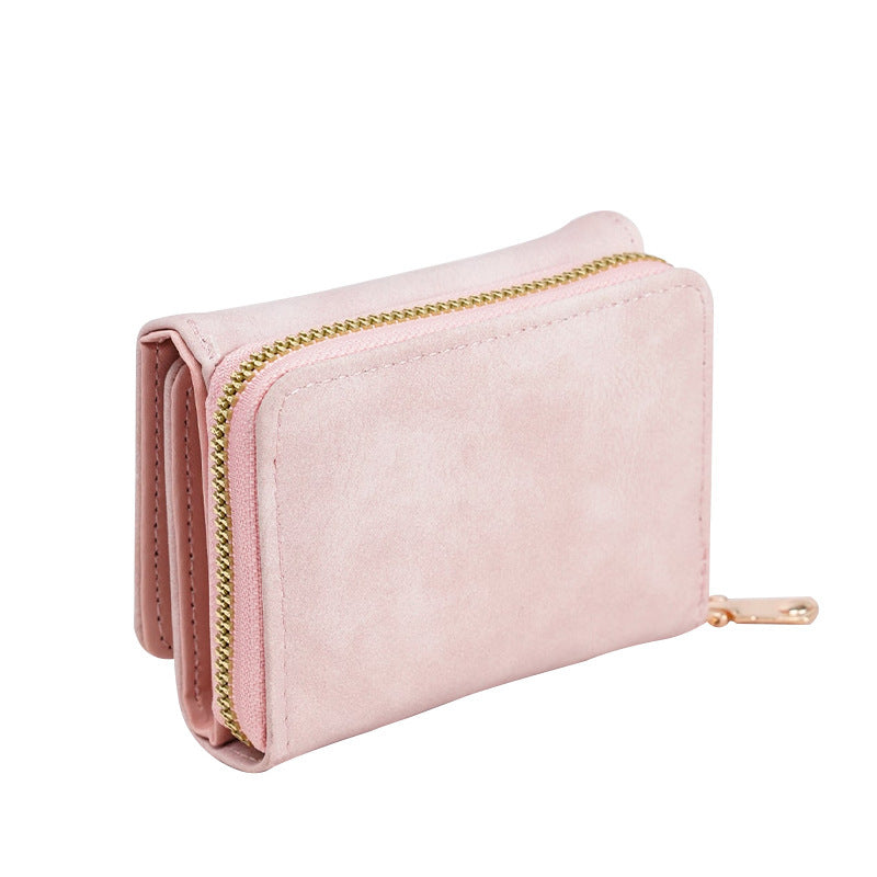 womens simple fashion personality frosted wallet