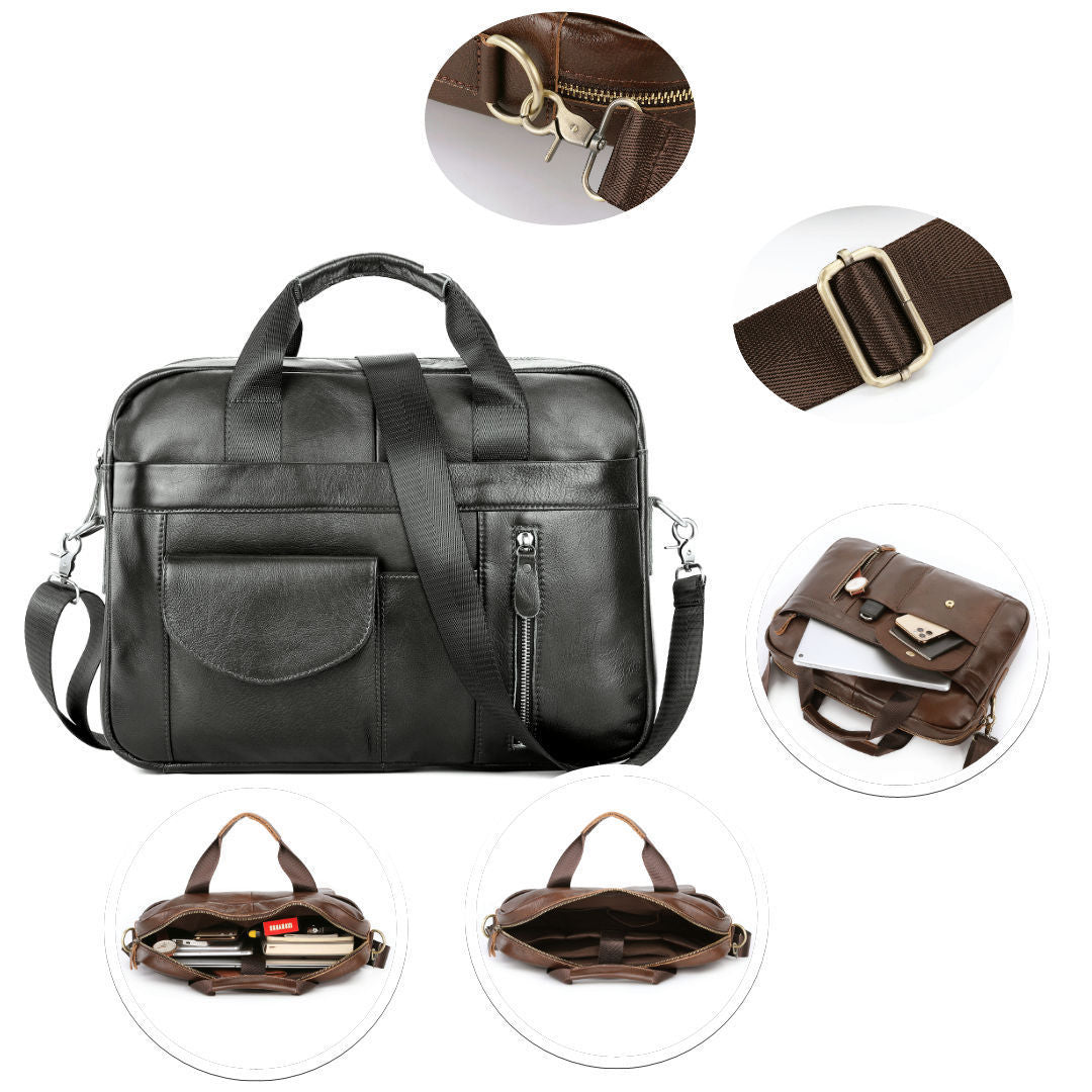 mens portable one shoulder cross body briefcase