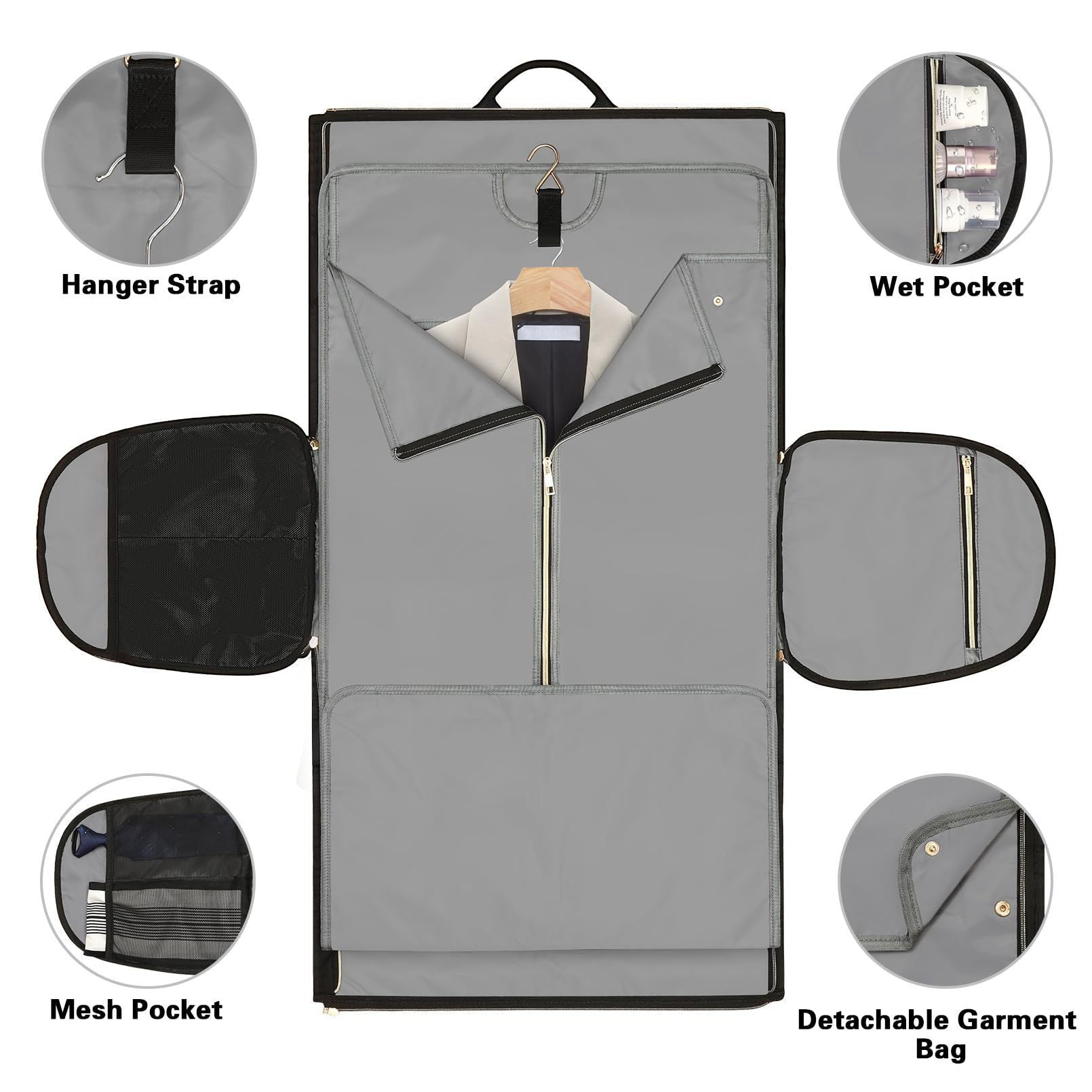 wear resistant folding storage garment suit bag crossbody