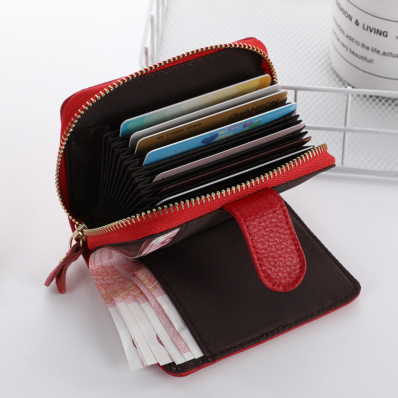 short organ womens leather card holder coin purse