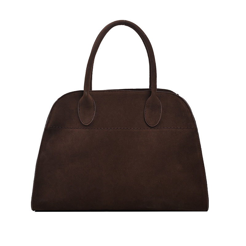 Retro-style High-capacity Suede-look Single-shoulder Tote Bag