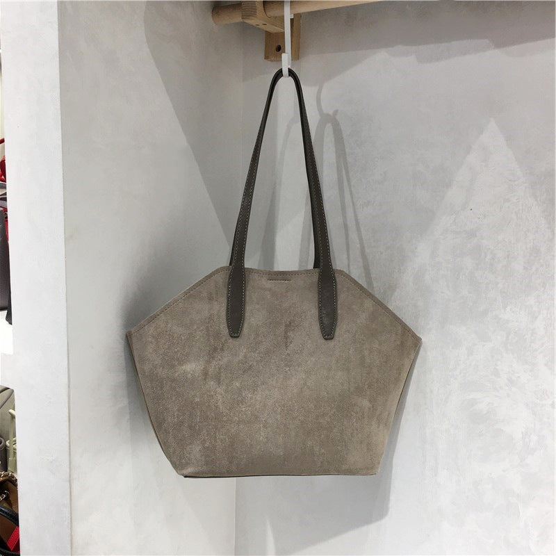 Fashionable Versatile Commuter Suede Fabric Shoulder Bag For Women