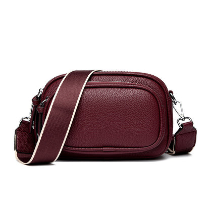 simple and versatile crossbody texture multi layer small square bag
