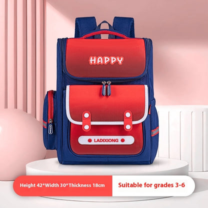 British Style Lightweight And Large Capacity Spine Protection Children's Schoolbag