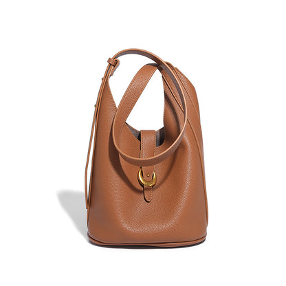 genuine leather bucket shoulder single shoulder bag