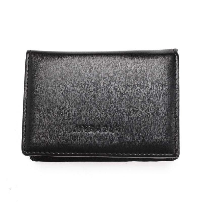 pu leather mens plain weave business card bag