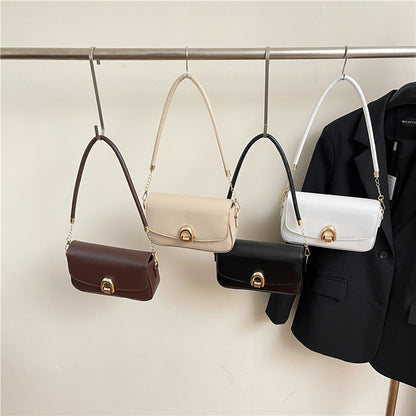 AutumnWinter Soft-Texture Retro Chic Large-Capacity Minimalist Small Square ShoulderCrossbody Bag