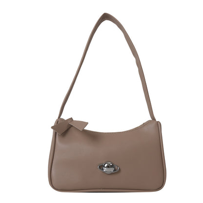 simple temperament pure color gentle shoulder bag