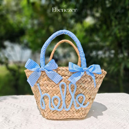 Customized Letter Woven Candy Colored Handbag