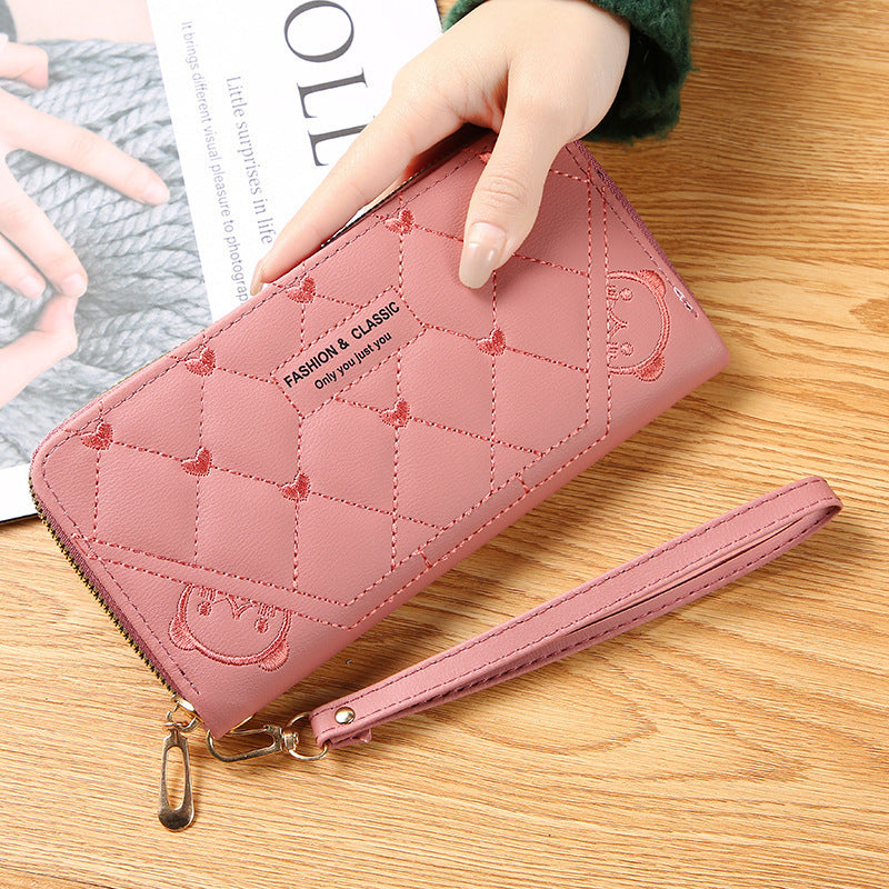 womens wallet long fashion single zipper