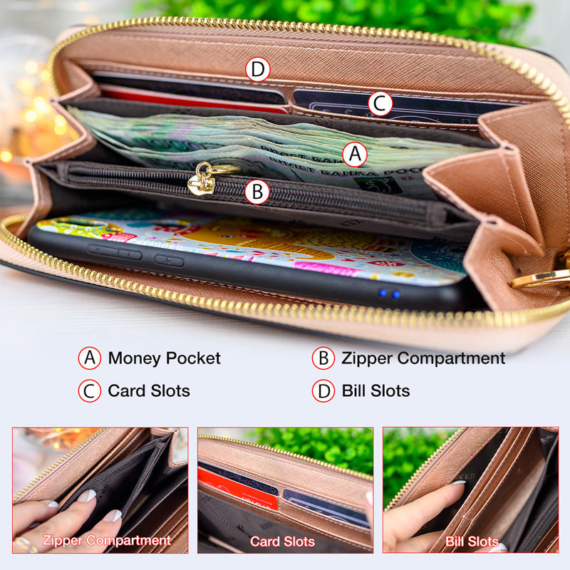 coin purse multiple card slots long and light luxury popular clutch purse women