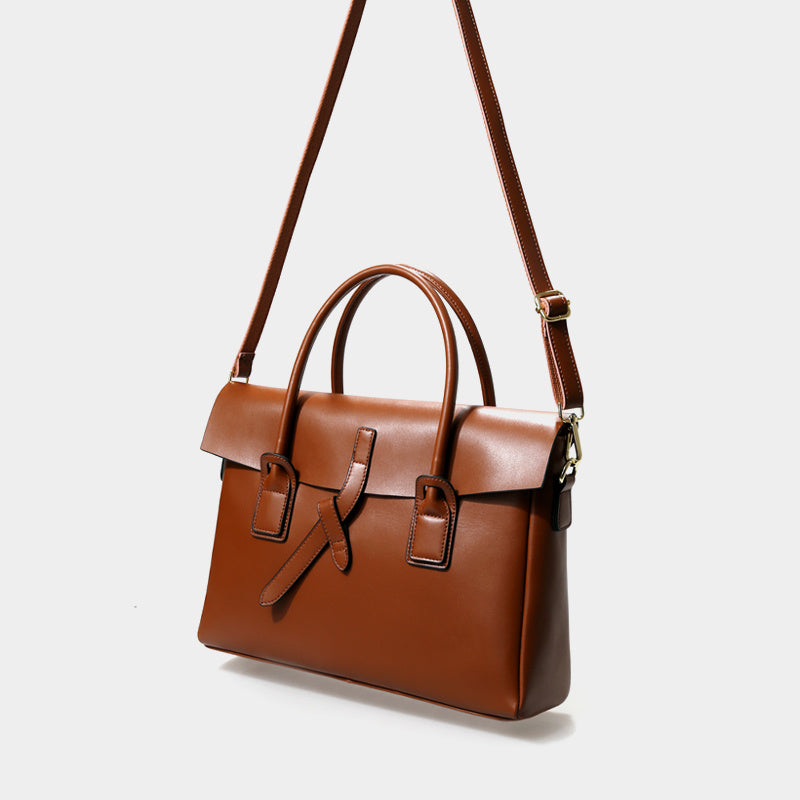 leather commuter handbag business computer briefcase a4 document bag
