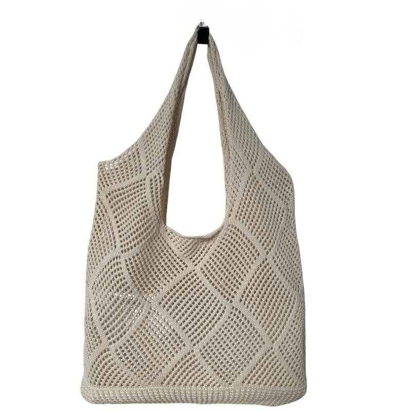 womens fashion hollowed out shoulder woven bag