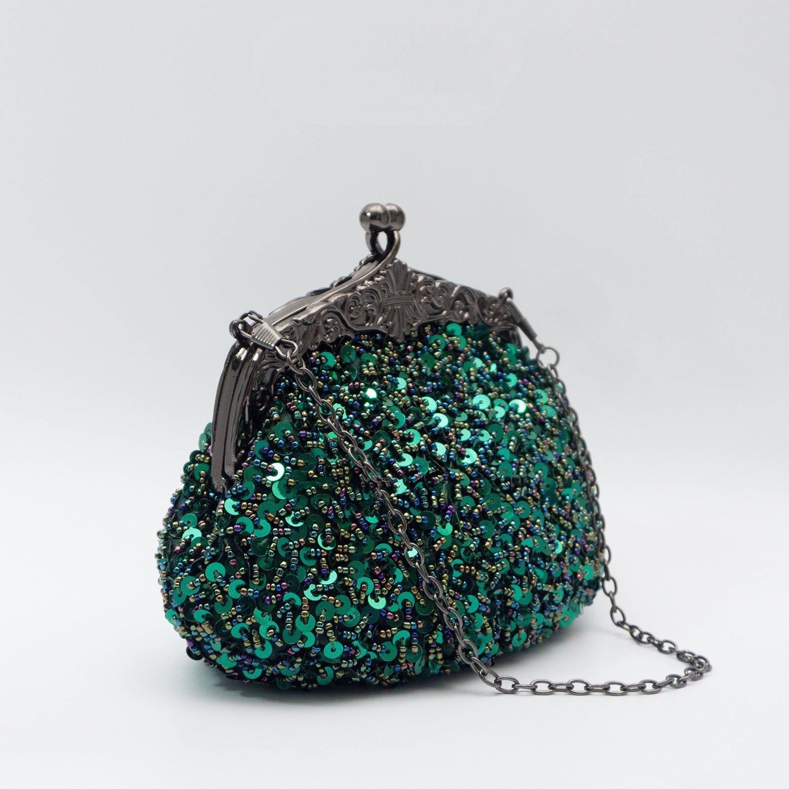 retro handmade bead embroidery sequin dinner bag