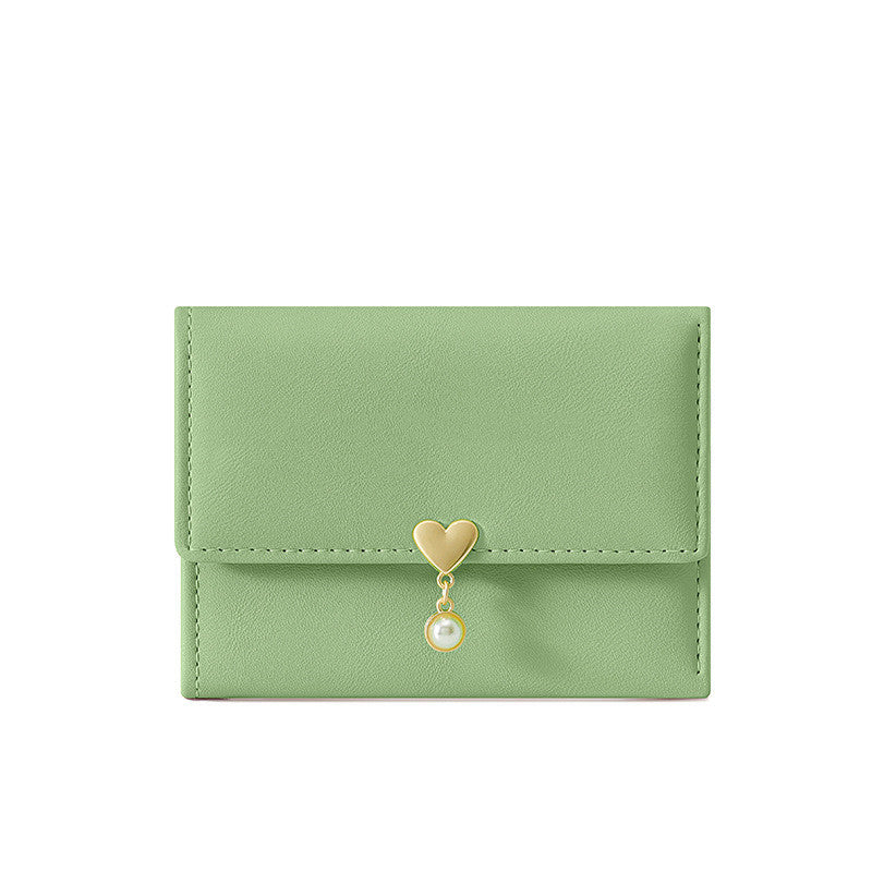 mini womens cute tri fold love wallet