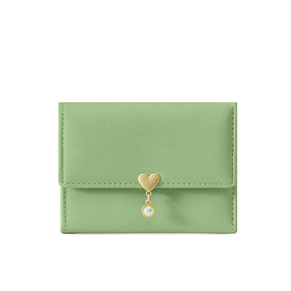 mini womens cute tri fold love wallet