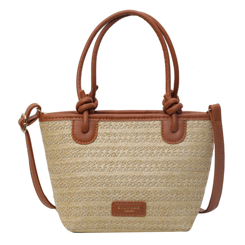 casual women beach vacation style woven bag