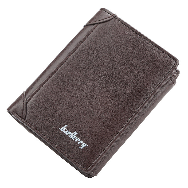 wallet mens short korean version of the vertical multi card position three fold small wallet thin buckle coin purse