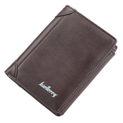 wallet mens short korean version of the vertical multi card position three fold small wallet thin buckle coin purse