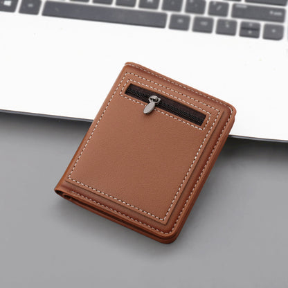 fashion personality vertical zippered wallet for men